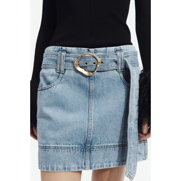 Aje Lyra Denim Mini Skirt, view 4