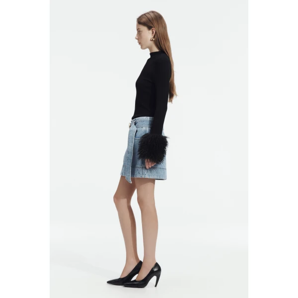 Aje Lyra Denim Mini Skirt, view 5