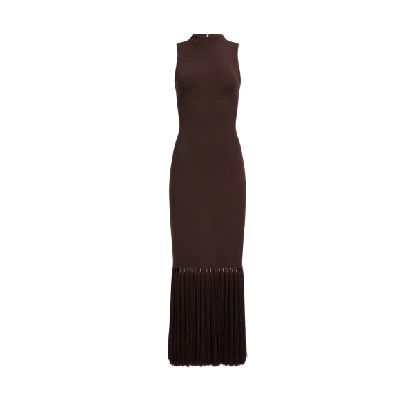 Aje Sofina Knit Tassel Midi Dress
