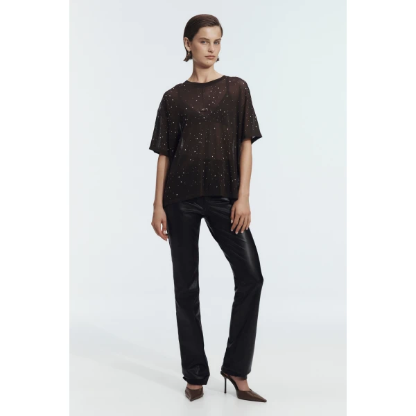 Aje Twila Embellished Knit Tee, view 2