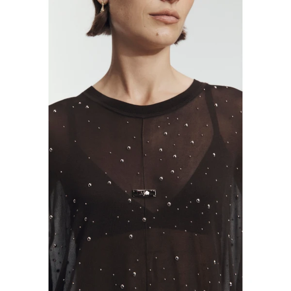 Aje Twila Embellished Knit Tee, view 4