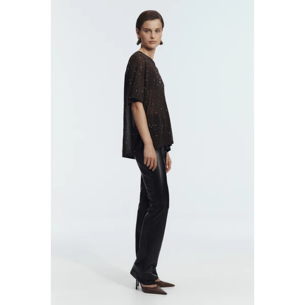 Aje Twila Embellished Knit Tee, view 5
