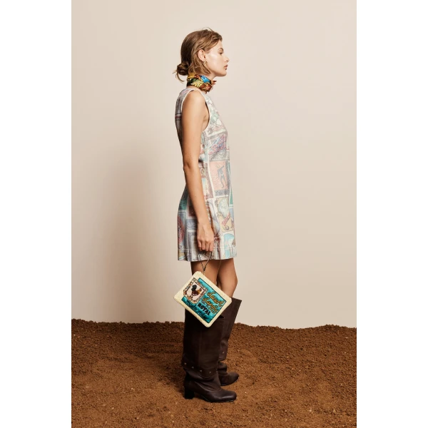 Alemais Andie Denim Mini Dress, view 3