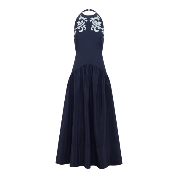 Alemais Dillon Applique Halter Gown