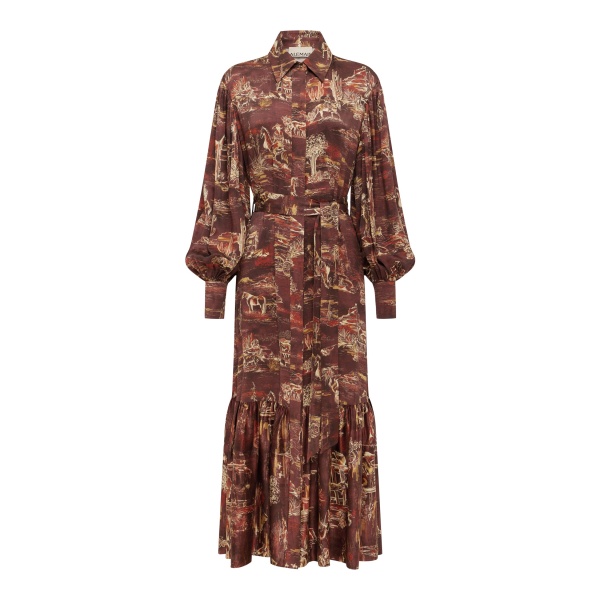 Alemais Ezra Silk Shirtdress Dress