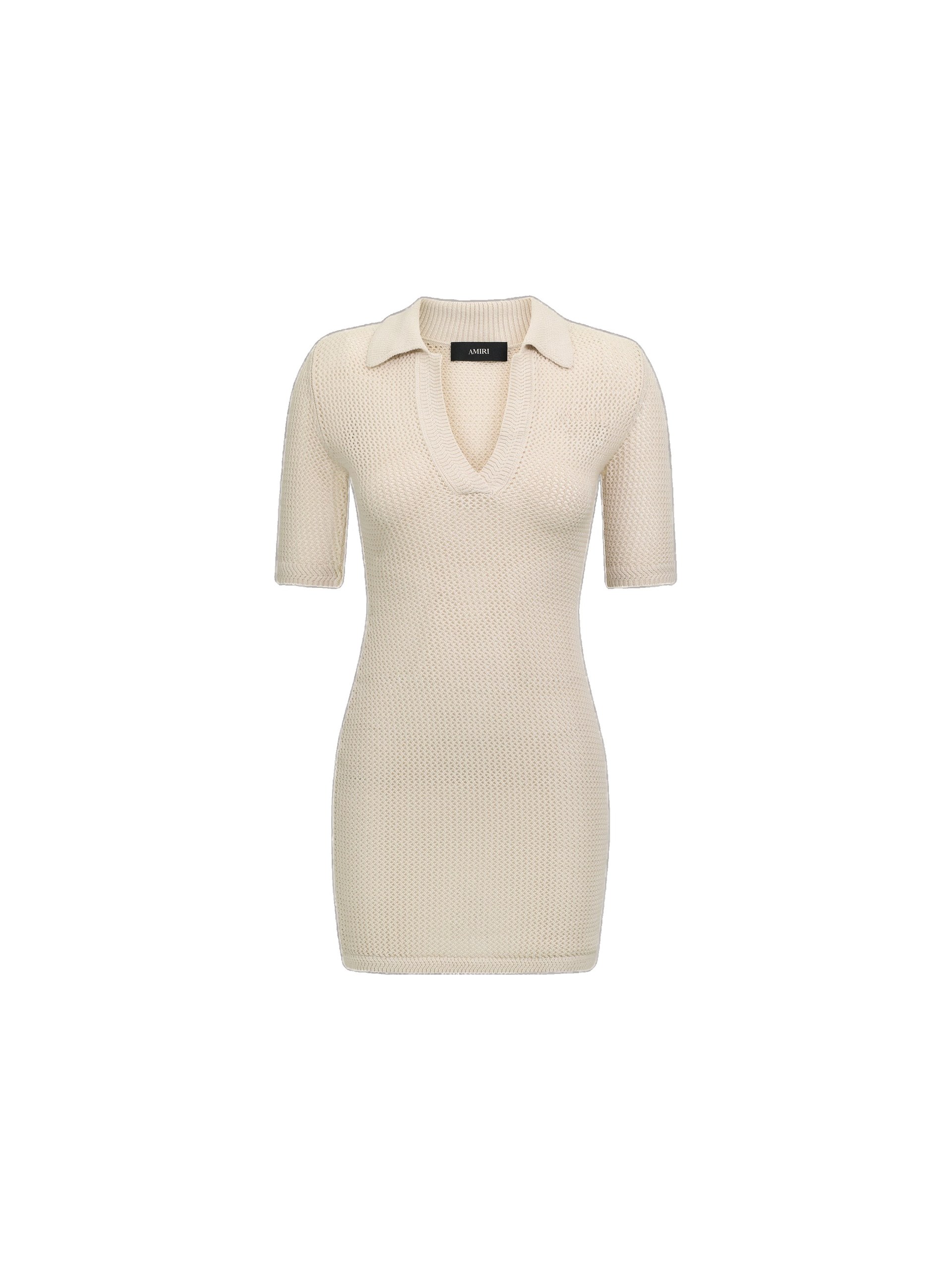 Amiri Amiri Crochet Mini Dress in Alabaster