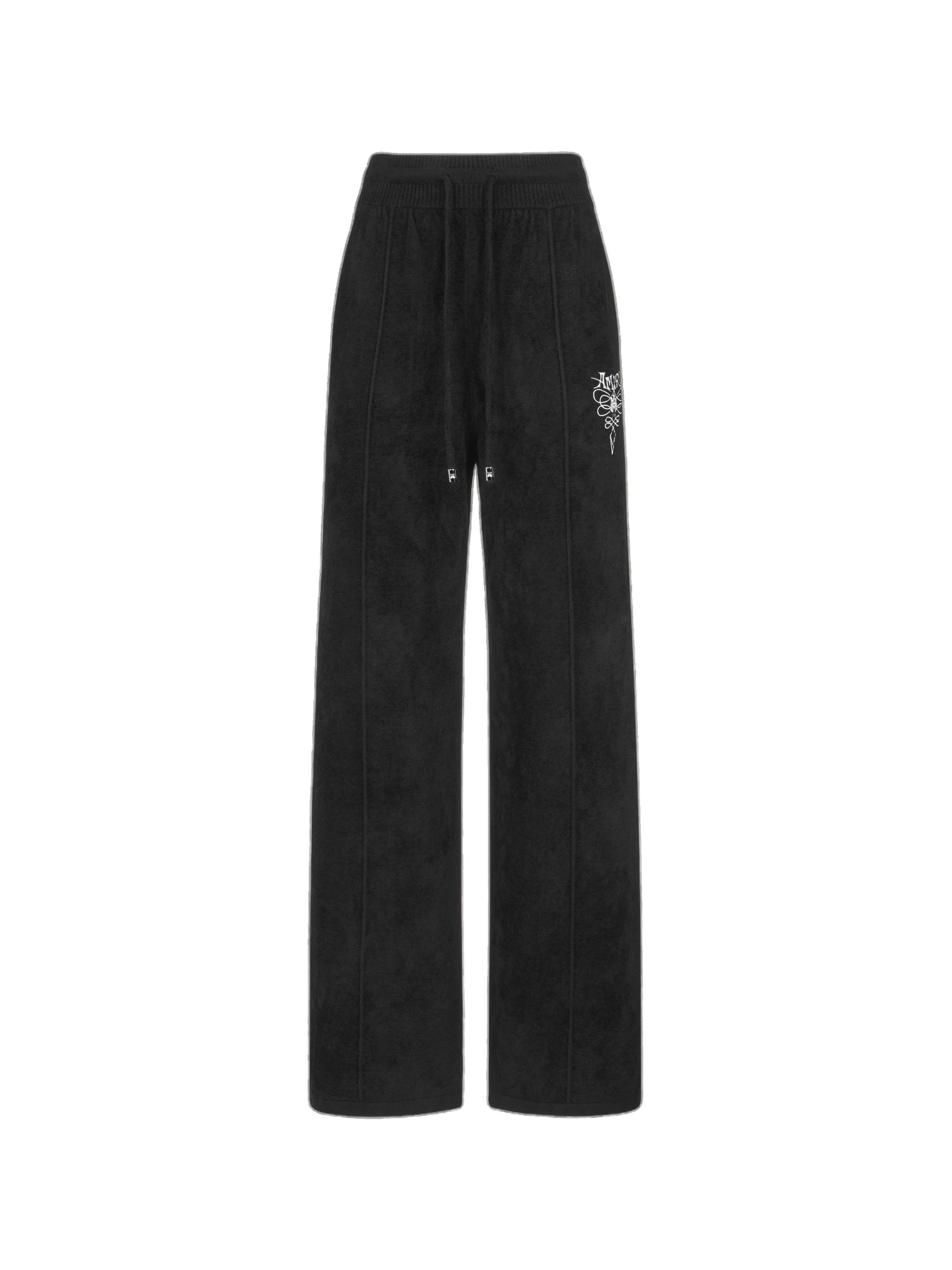 Amiri Collegiate Velvet Track Pant in Black