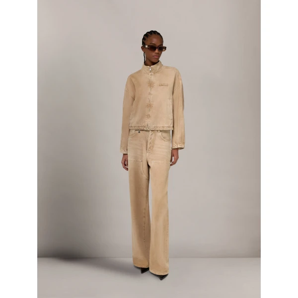Amiri Denim Track Jacket in Sand, view 2