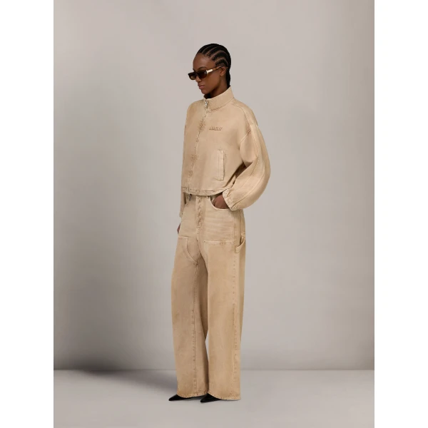 Amiri Denim Track Jacket in Sand, view 3