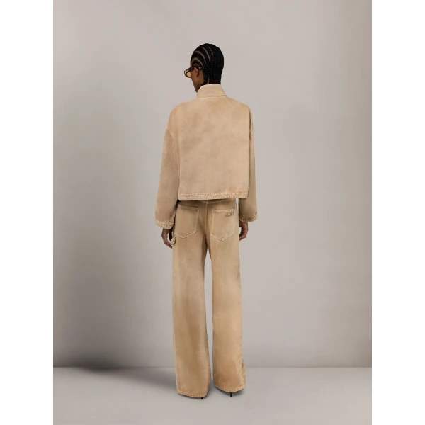 Amiri Denim Track Jacket in Sand, view 4