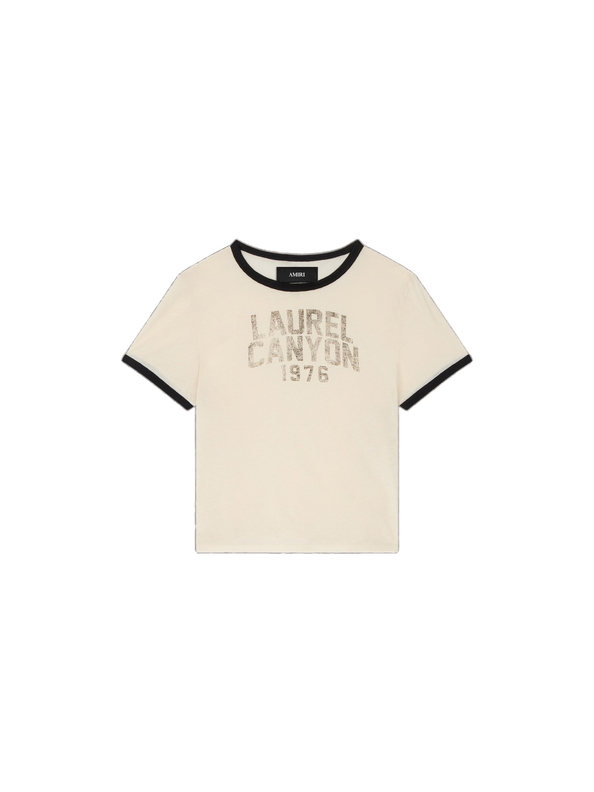 Amiri Laurel Canyon Ringer Tee in Alabaster