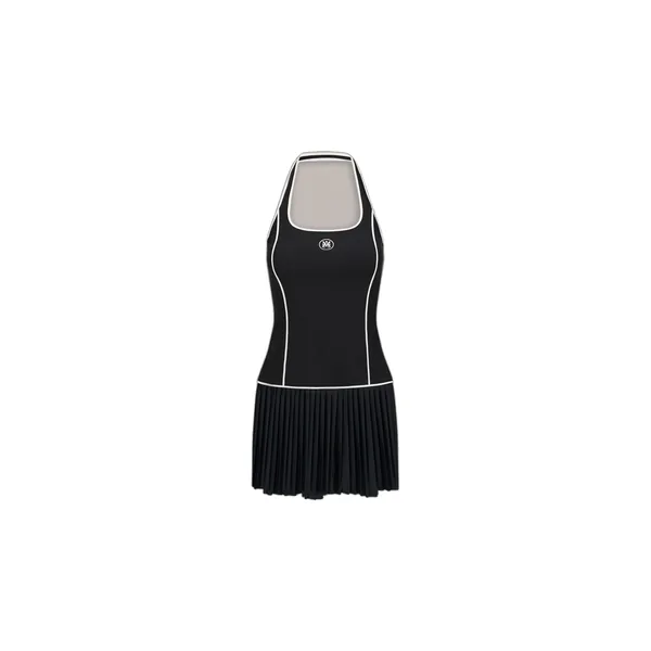 Amiri MA Pleated Mini Dress in Black