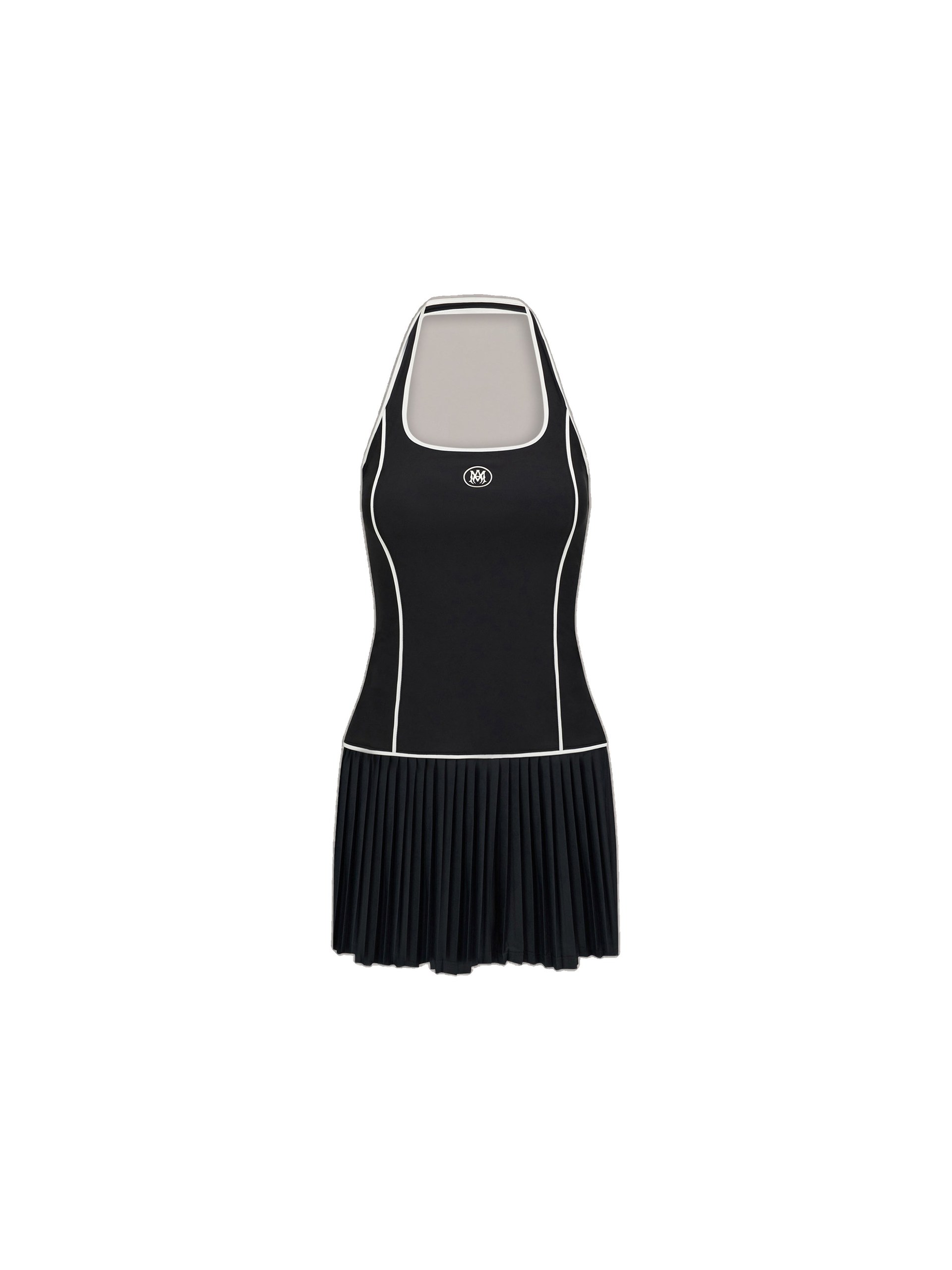 Amiri MA Pleated Mini Dress in Black