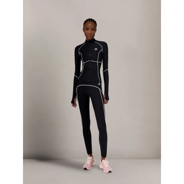 Amiri MA Zipped Top in Black, view 2