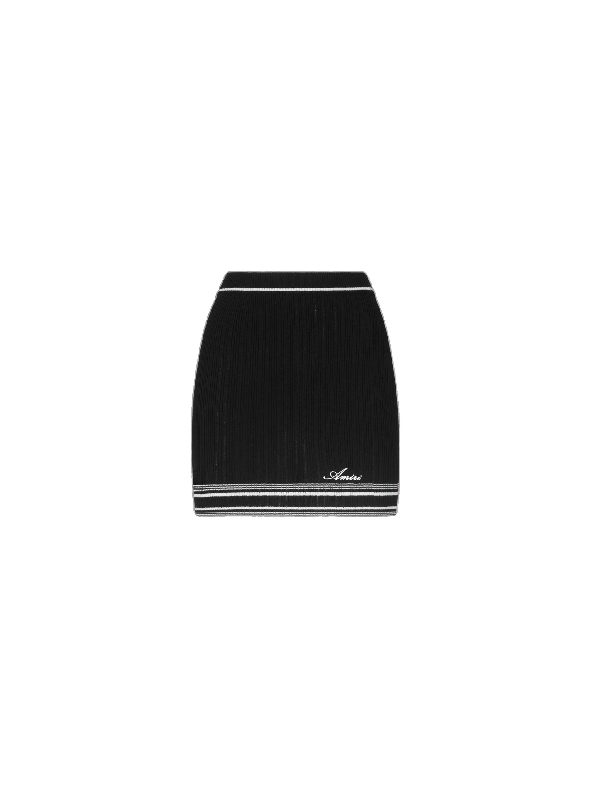 Amiri Script Knit Mini Skirt in Black
