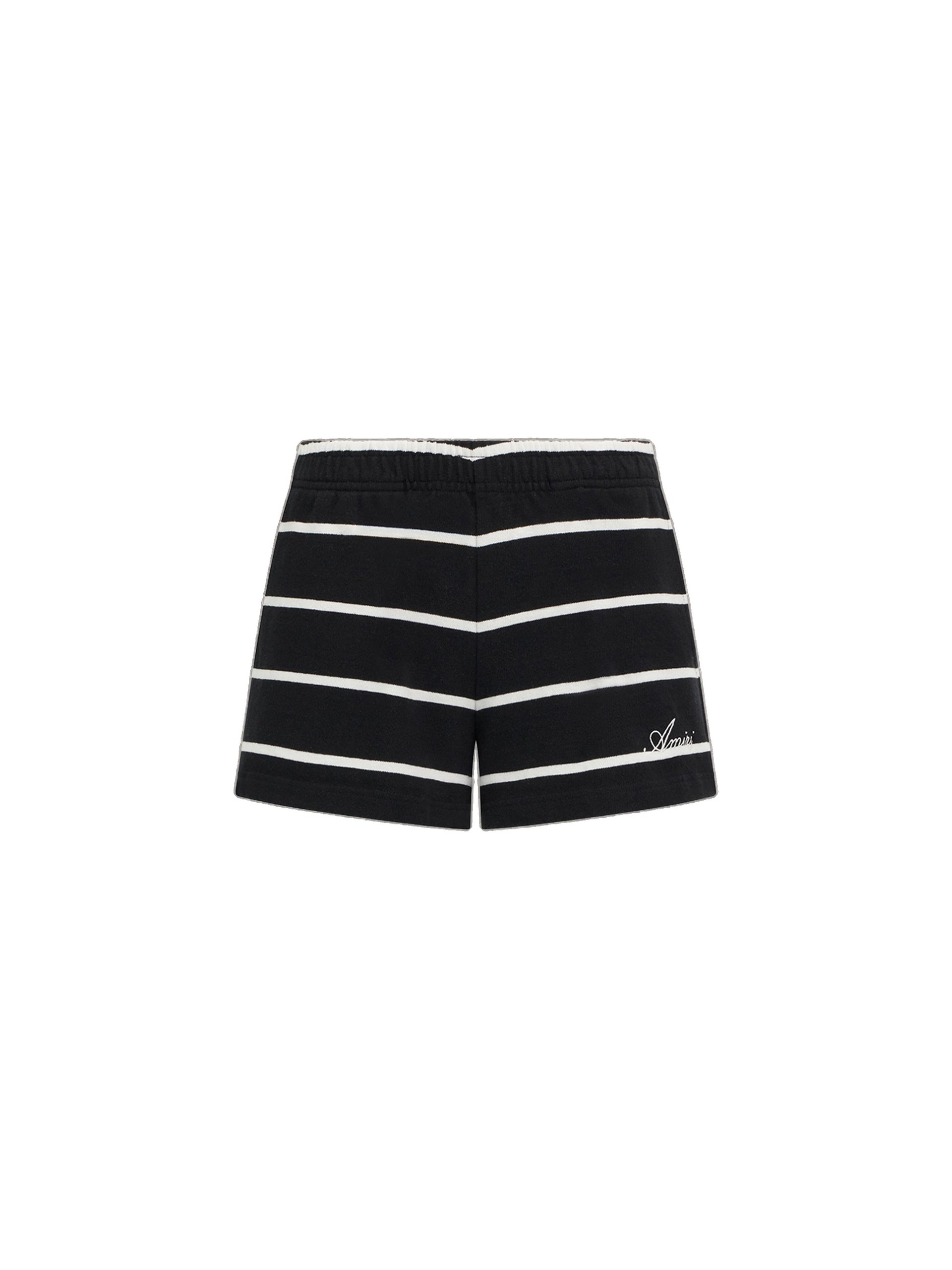 Amiri Striped Sweatshort in Black