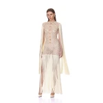 Bronx and Banco Africa Fringe Beaded Maxi Dress