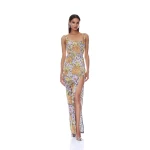 Bronx and Banco Amalfi Paillette Lilac Veronica Maxi Dress