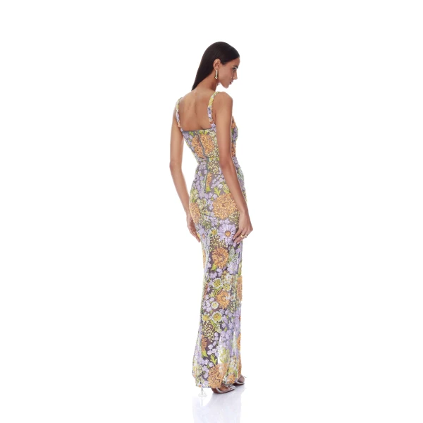Bronx and Banco Amalfi Paillette Lilac Veronica Maxi Dress, view 3