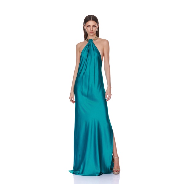 Bronx and Banco Amara Cerulean Backless Gown