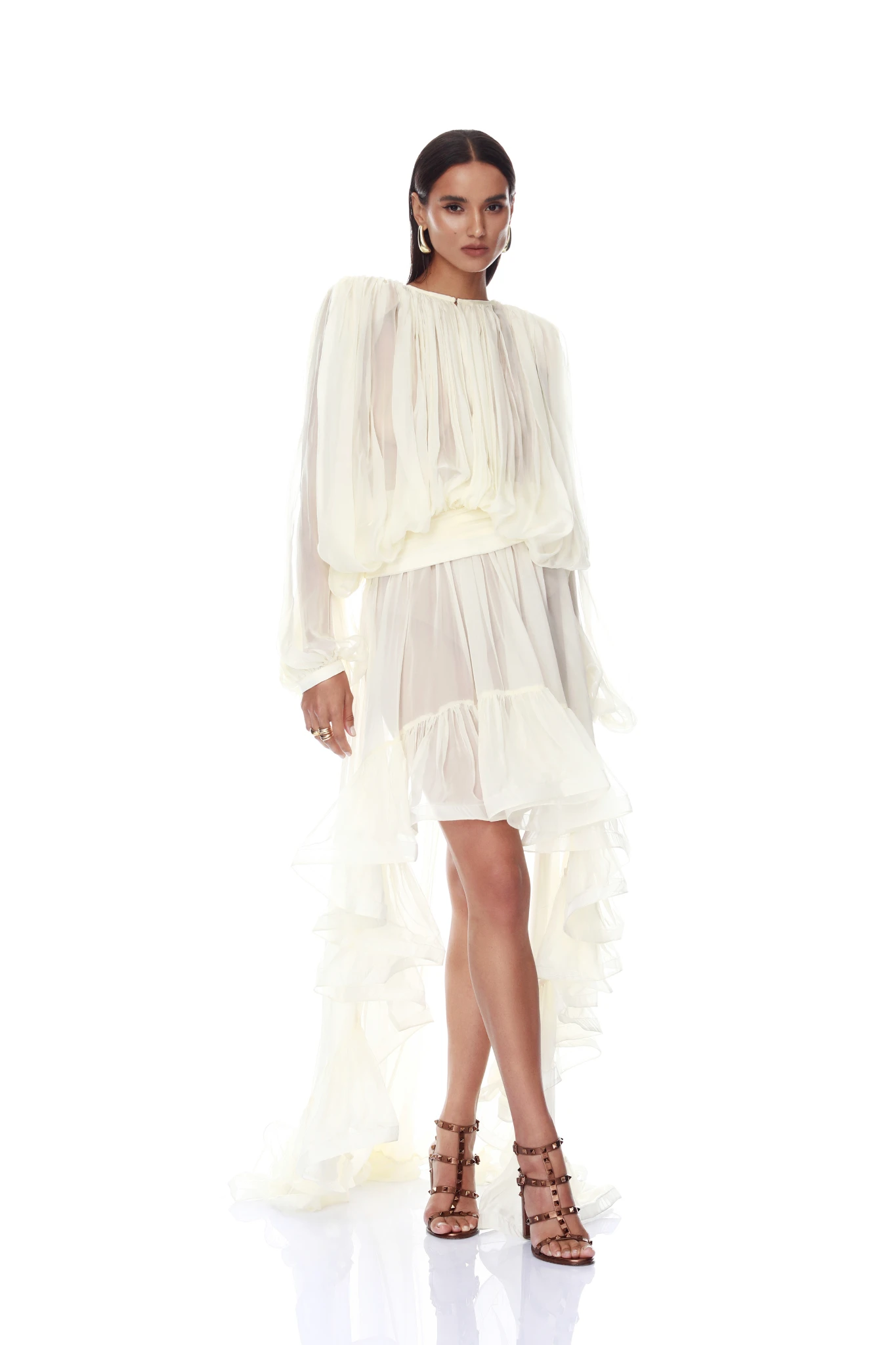 Bronx and Banco Calia Chiffon Long Sleeve Blouse