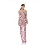 Bronx and Banco Eve Dahlia Blush Maxi Dress with Straps