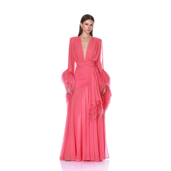 Bronx and Banco Geisha Coral Maxi Dress