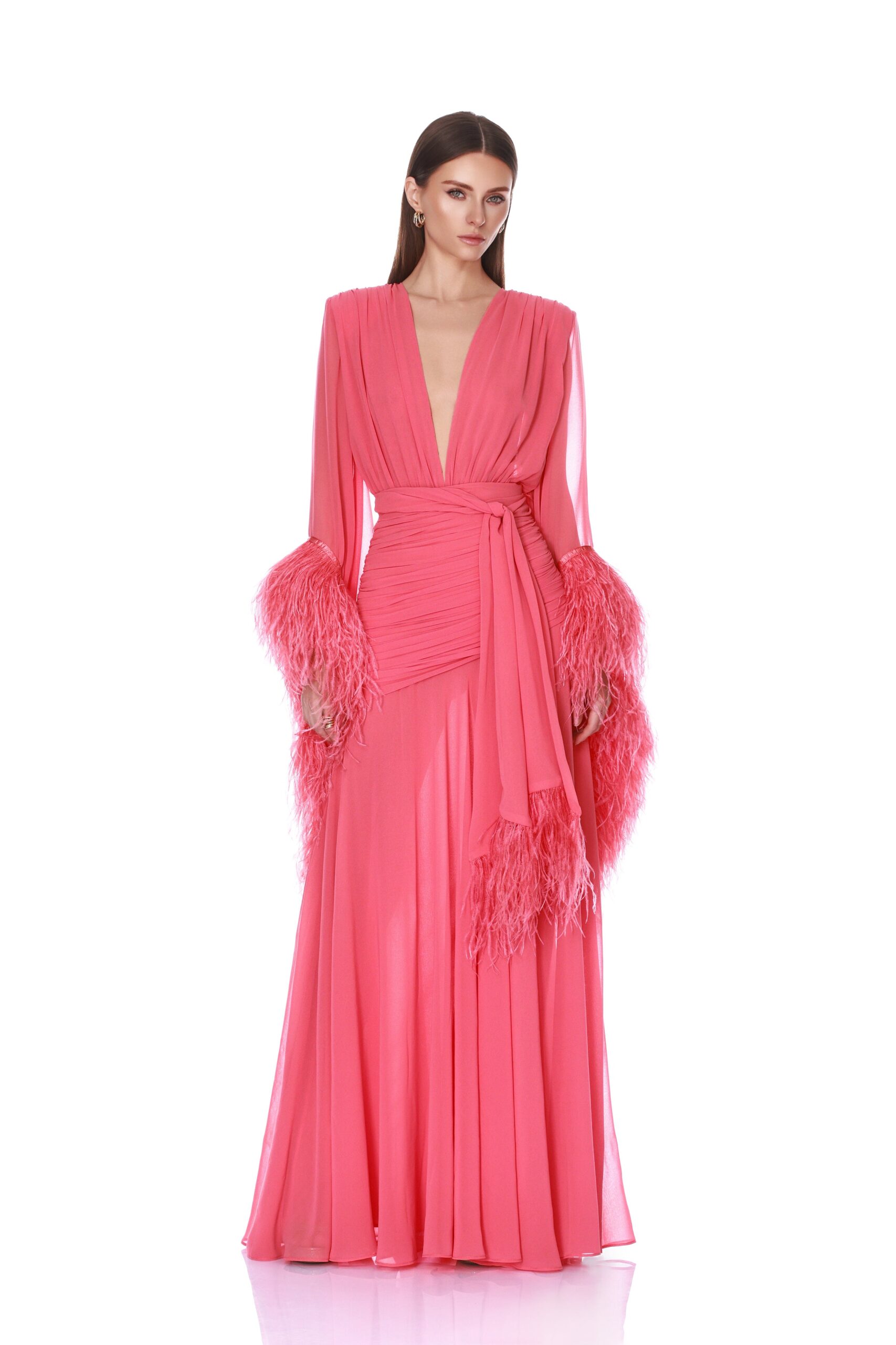 Bronx and Banco Geisha Coral Maxi Dress