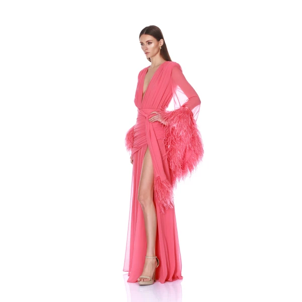 Bronx and Banco Geisha Coral Maxi Dress, view 2