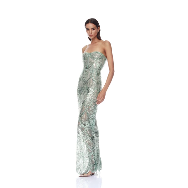 Bronx and Banco Giselle Sage Maxi Dress, view 2