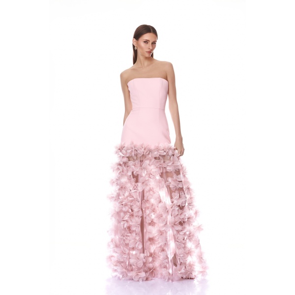 Bronx and Banco Harper Strapless Blush Gown