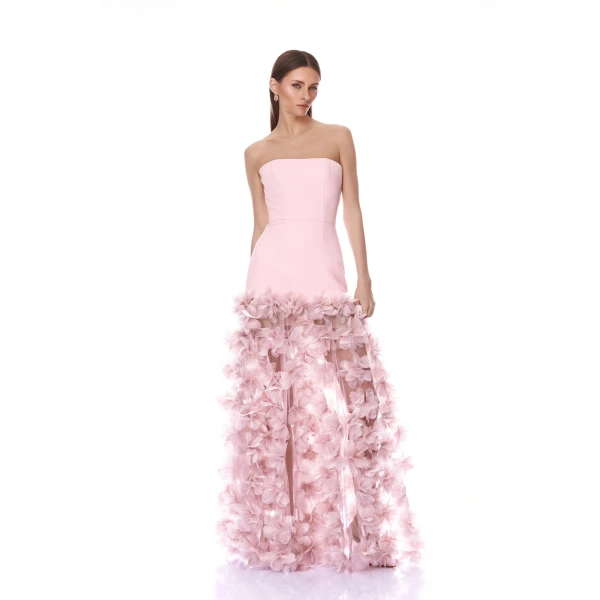 Bronx and Banco Harper Strapless Blush Gown