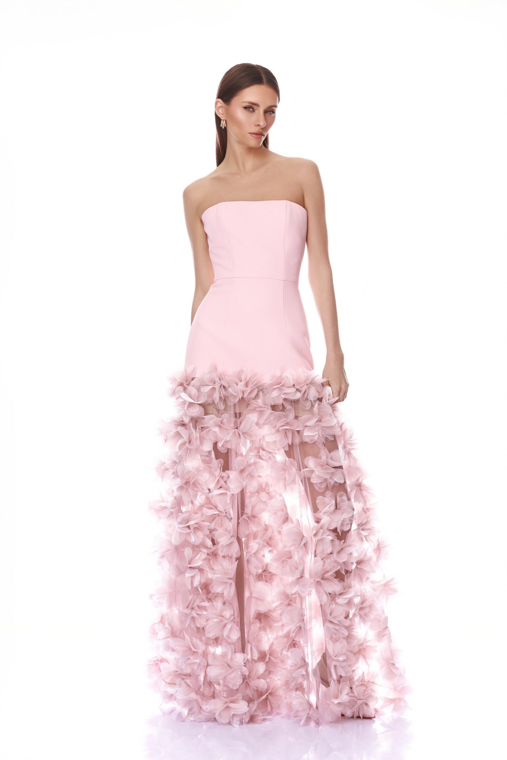 Bronx and Banco Harper Strapless Blush Gown