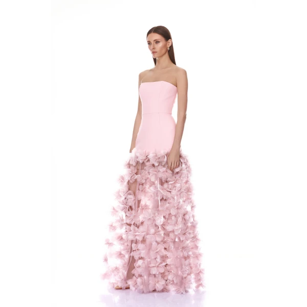 Bronx and Banco Harper Strapless Blush Gown, view 2