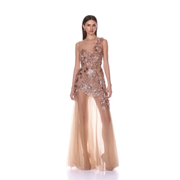 Bronx and Banco Layla Sequin Floral Maxi Dress