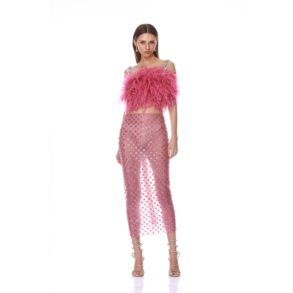 Bronx and Banco Liora Baby Pink Midi Skirt