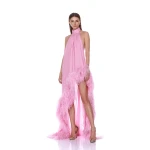 Bronx and Banco Madeline Halterneck Baby Pink Gown