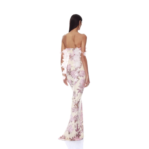 Bronx and Banco Magnolia Rosie Off the Shoulder Column Gown, view 3
