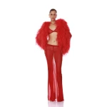 Bronx and Banco Marlowe Ruby Feather Bomber Jacket