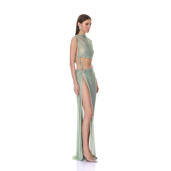 Bronx and Banco Morocco Sleeveless Cutout Diamond Gown, view 2