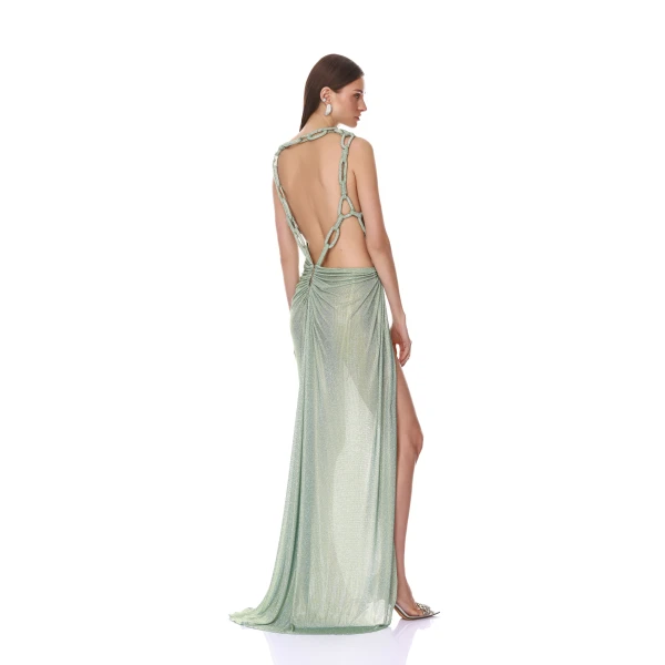 Bronx and Banco Morocco Sleeveless Cutout Diamond Gown, view 3