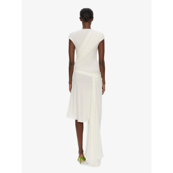 Christopher Esber Adriea Tiered Tank Dress in White, view 3