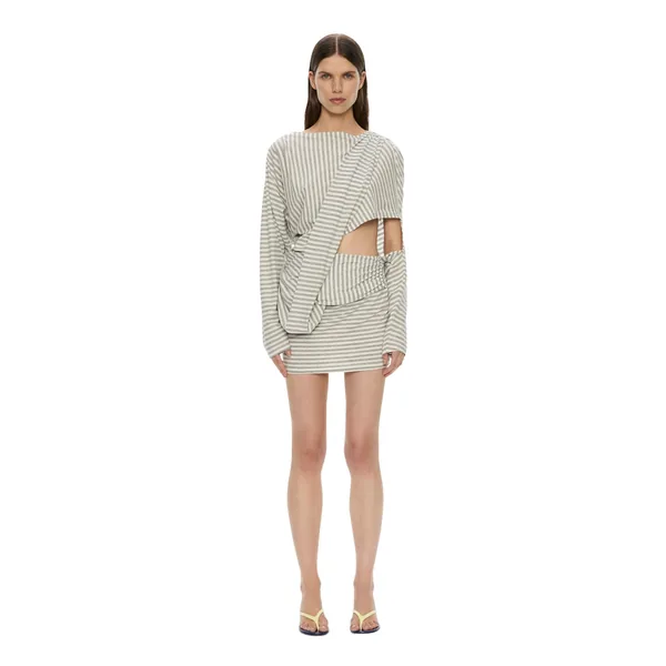 Christopher Esber aiba draped cotton jersey long sleeve dress