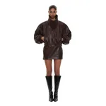 Christopher Esber Alfie Leather Mini Skirt in Burnished Brown