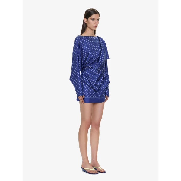 Christopher Esber Bandana Pareo Cutaway Dress in Indigo Bandana Print, view 2
