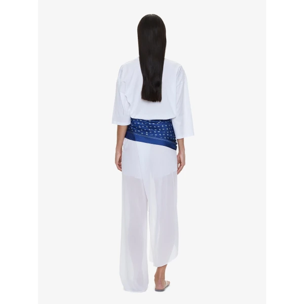 Christopher Esber Bandana Scarf Pareo Tee in White Indigo Bandana Print, view 2