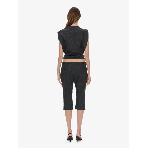 Christopher Esber Banyan Bias Top in Tropical Charcoal Marle, view 4