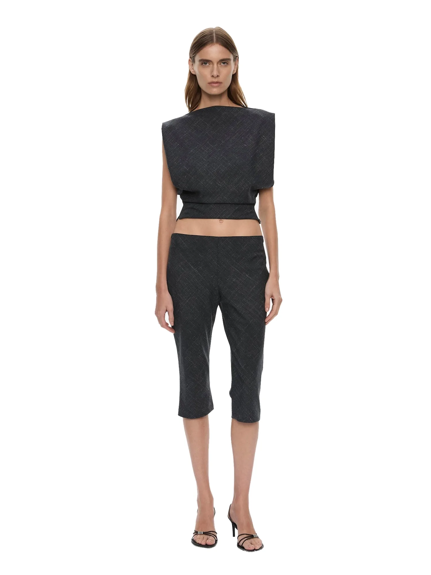 Christopher Esber Banyan Bias Top in Tropical Charcoal Marle