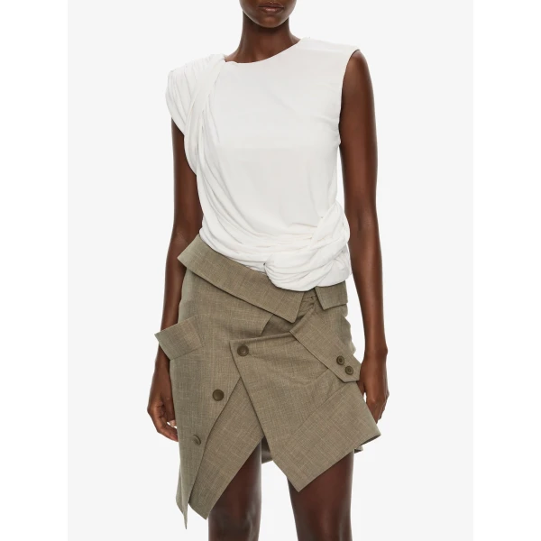 Christopher Esber Banyan Deconstructed Trench Skirt in Tropical Sage Marle, view 4