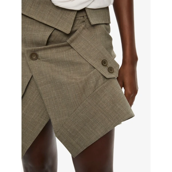 Christopher Esber Banyan Deconstructed Trench Skirt in Tropical Sage Marle, view 5
